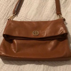 Tory Burch Brown leather cross body purse